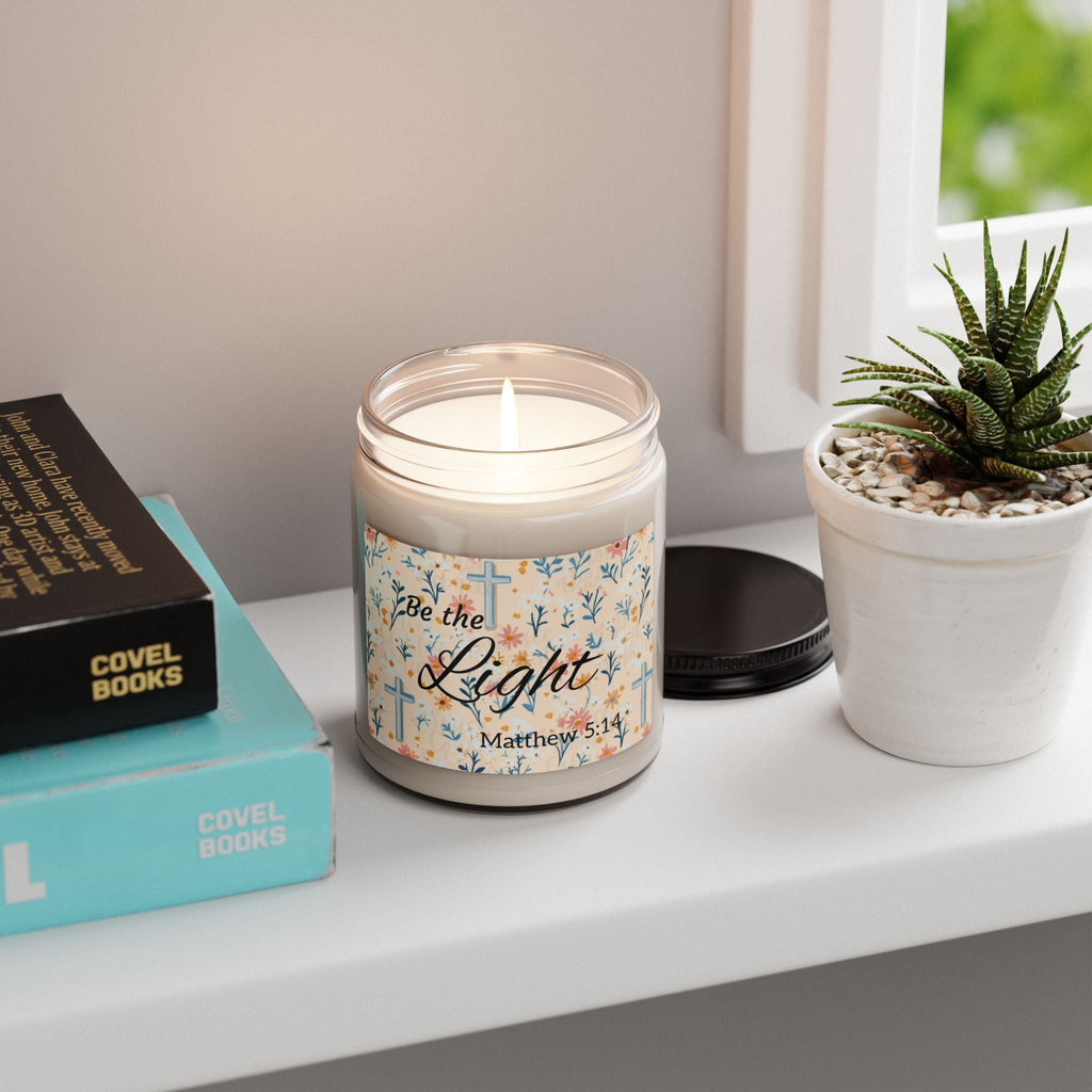 Scented Soy Candle, 9oz, Be the Light. Inspirational, Bible verse design - Simply Glow Ohio
