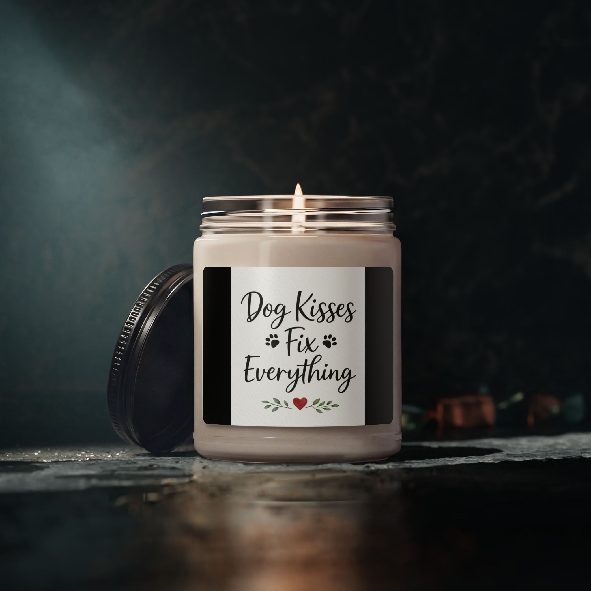 Scented Soy Candle, 9oz Dog kisses fix everything, dog lovers - Simply Glow Ohio