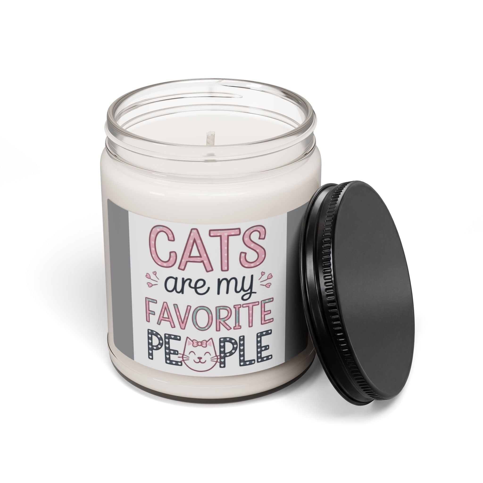 Scented Soy Candle, 9oz, Cats are my favorite people - Simply Glow Ohio