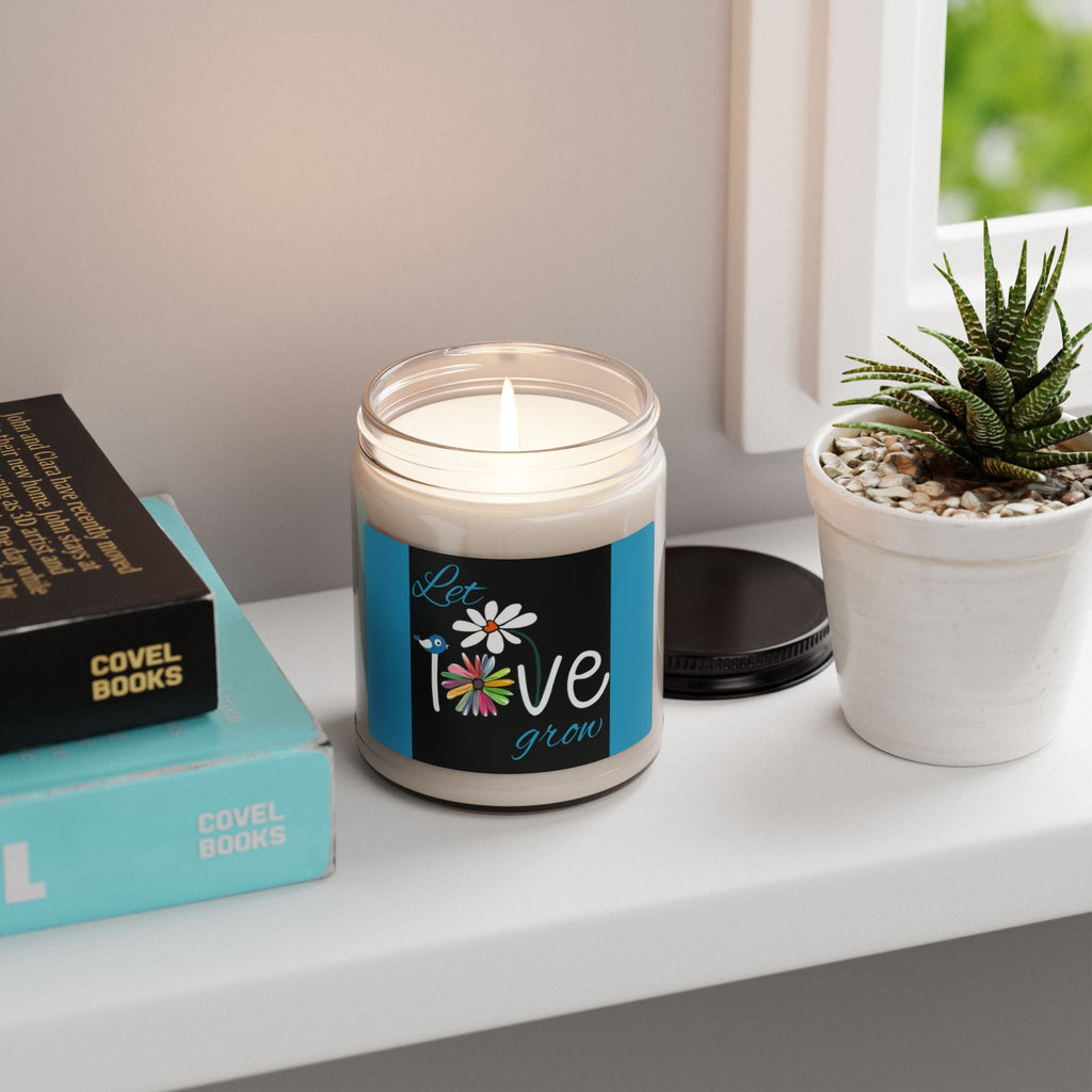 Scented Soy Candle, 9oz, Let love grow, inspirational, garden design - Simply Glow Ohio