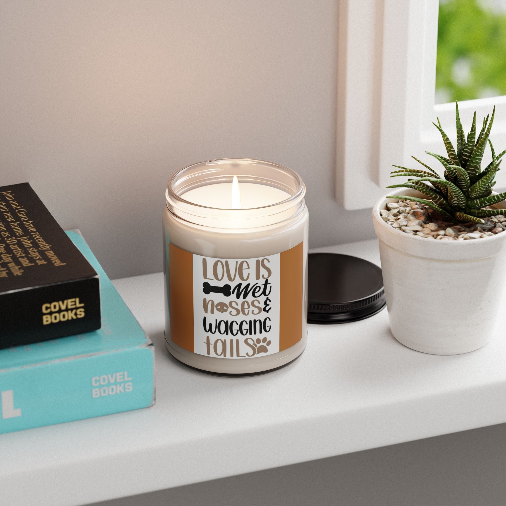 Scented Soy Candle, 9oz, Love is wet noses & wagging tails, Dog lovers - Simply Glow Ohio