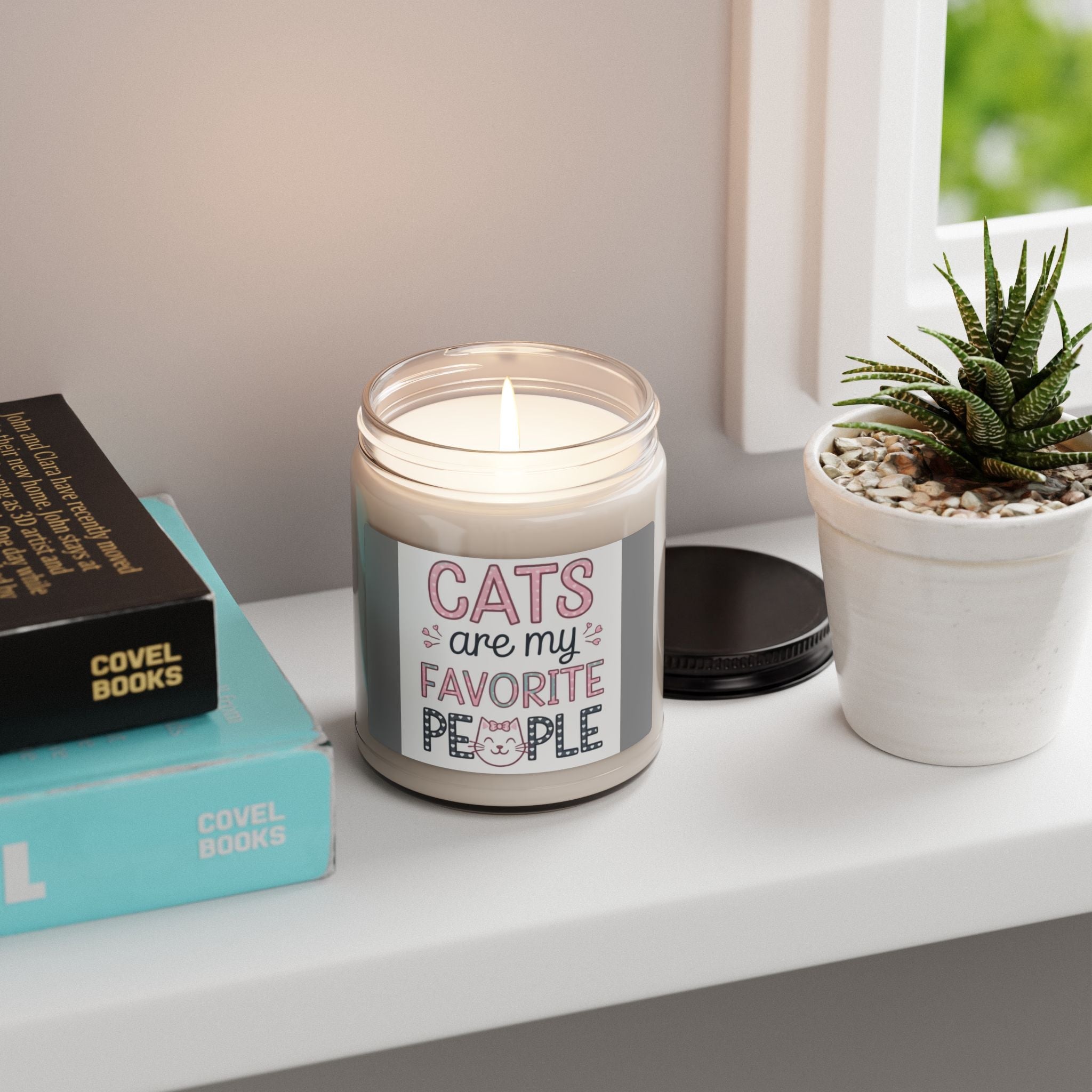 Scented Soy Candle, 9oz, Cats are my favorite people - Simply Glow Ohio