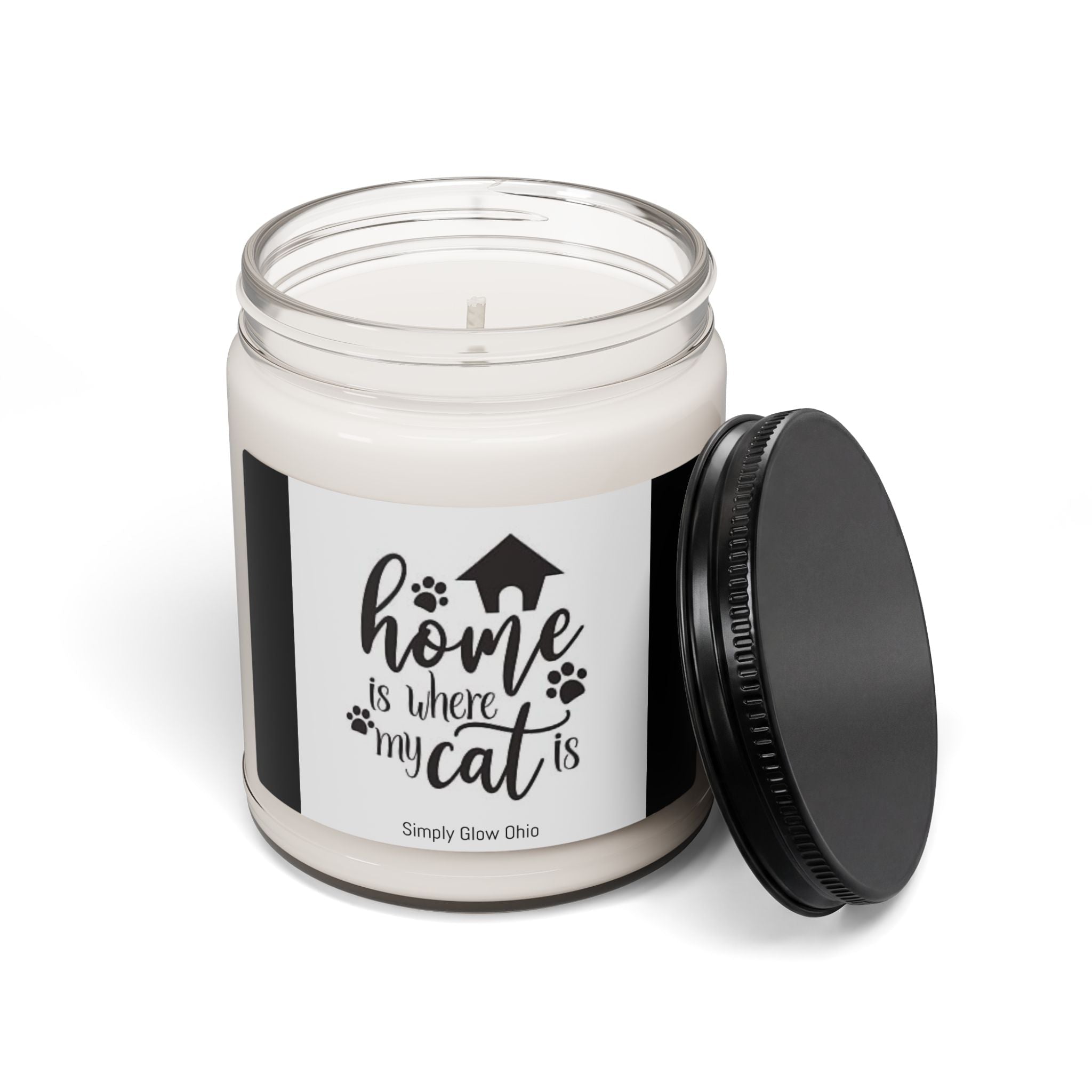 Scented Soy Candle, 9oz, Home is where my Cat is - Simply Glow Ohio