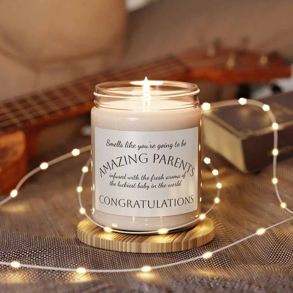 Congratulations New Parents Soy Candle — 'Amazing Parents' 9oz Scented Jar - Simply Glow Ohio