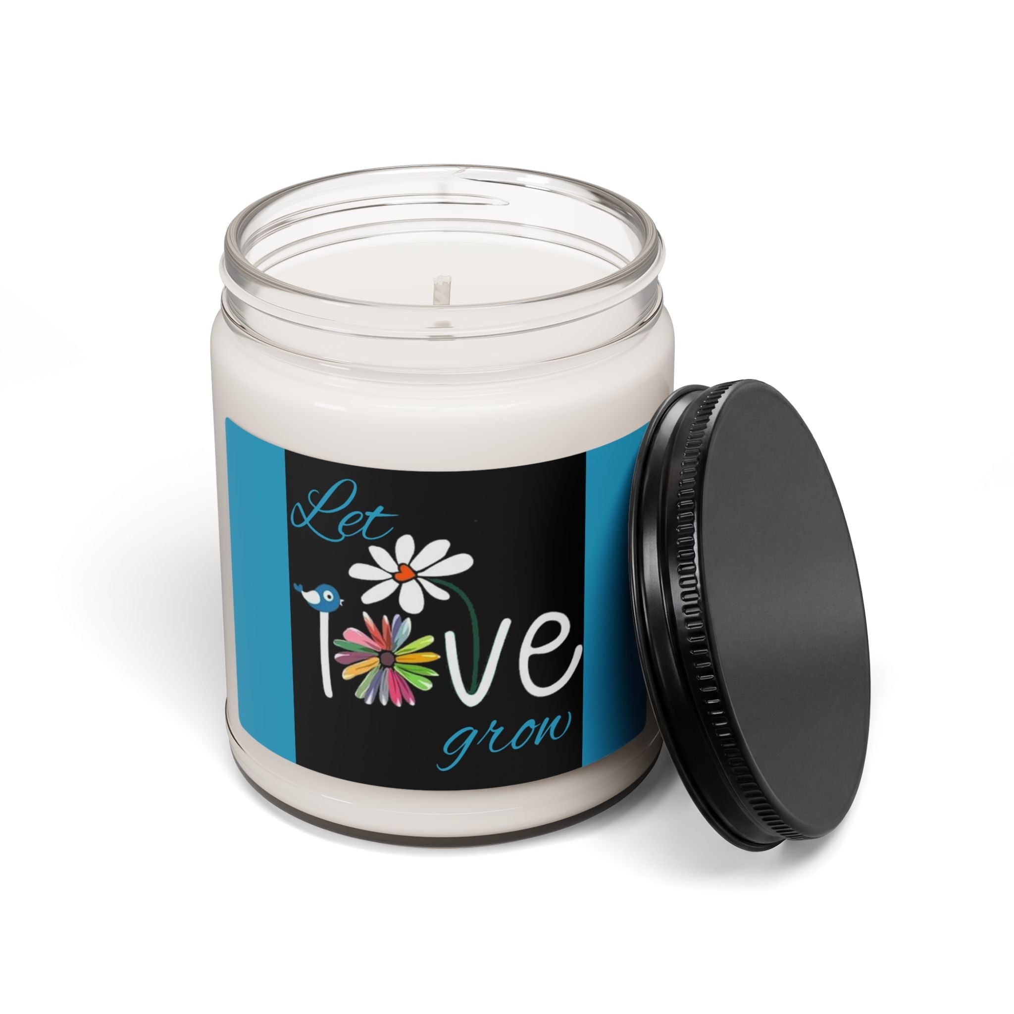 Scented Soy Candle, 9oz, Let love grow, inspirational, garden design - Simply Glow Ohio