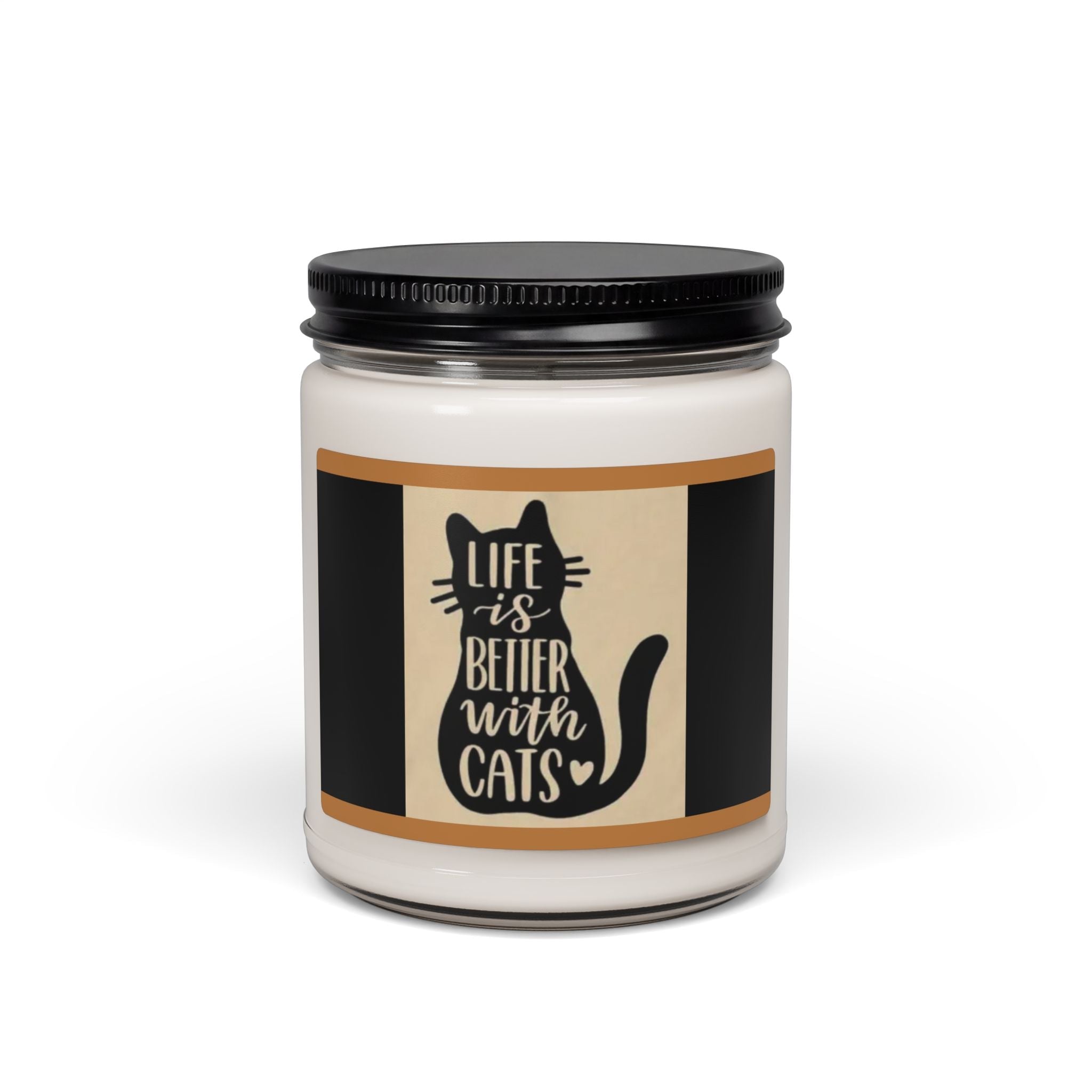 Scented Soy Candle, 9oz, Life is better with Cats, cat lover design - Simply Glow Ohio