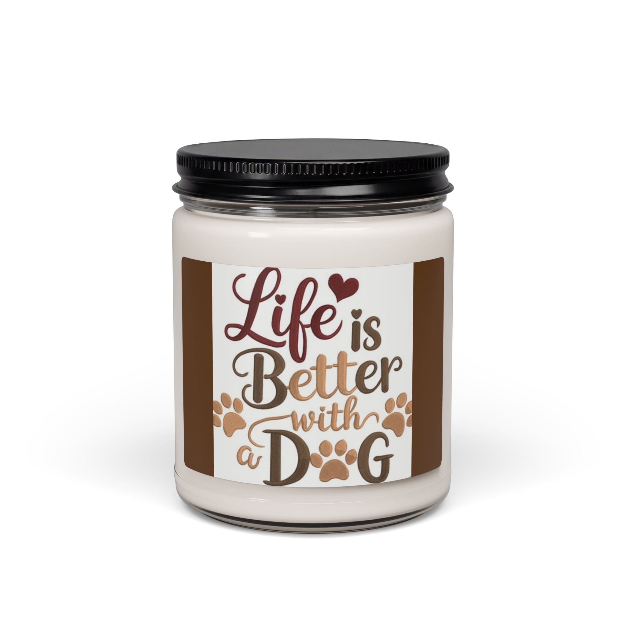 Scented Soy Candle, 9oz, Life is better with a dog - Simply Glow Ohio