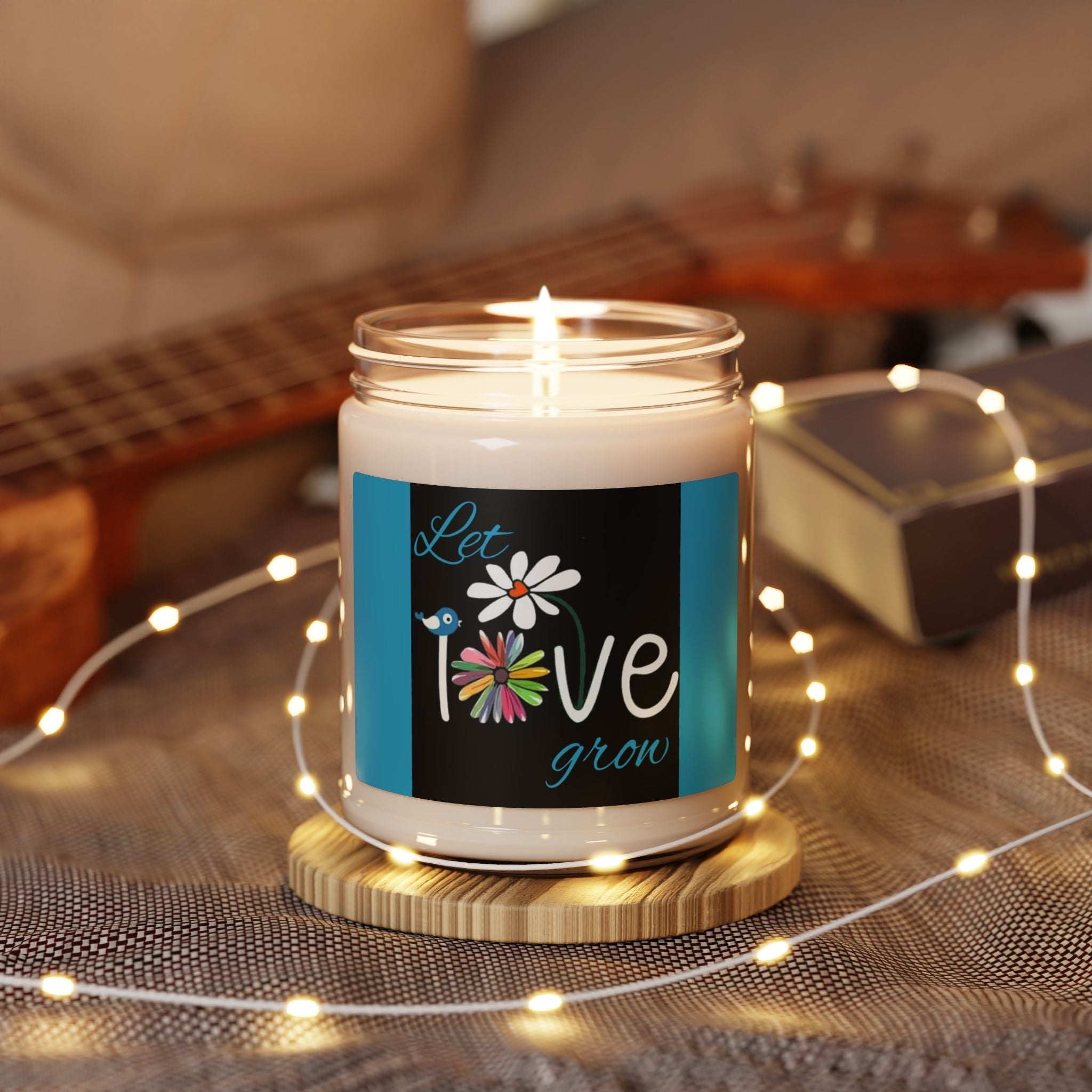Scented Soy Candle, 9oz, Let love grow, inspirational, garden design - Simply Glow Ohio