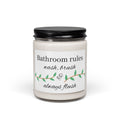 Bathroom Rules candle | Scented Soy Candle 9oz, wash brush & always flush - Simply Glow Ohio
