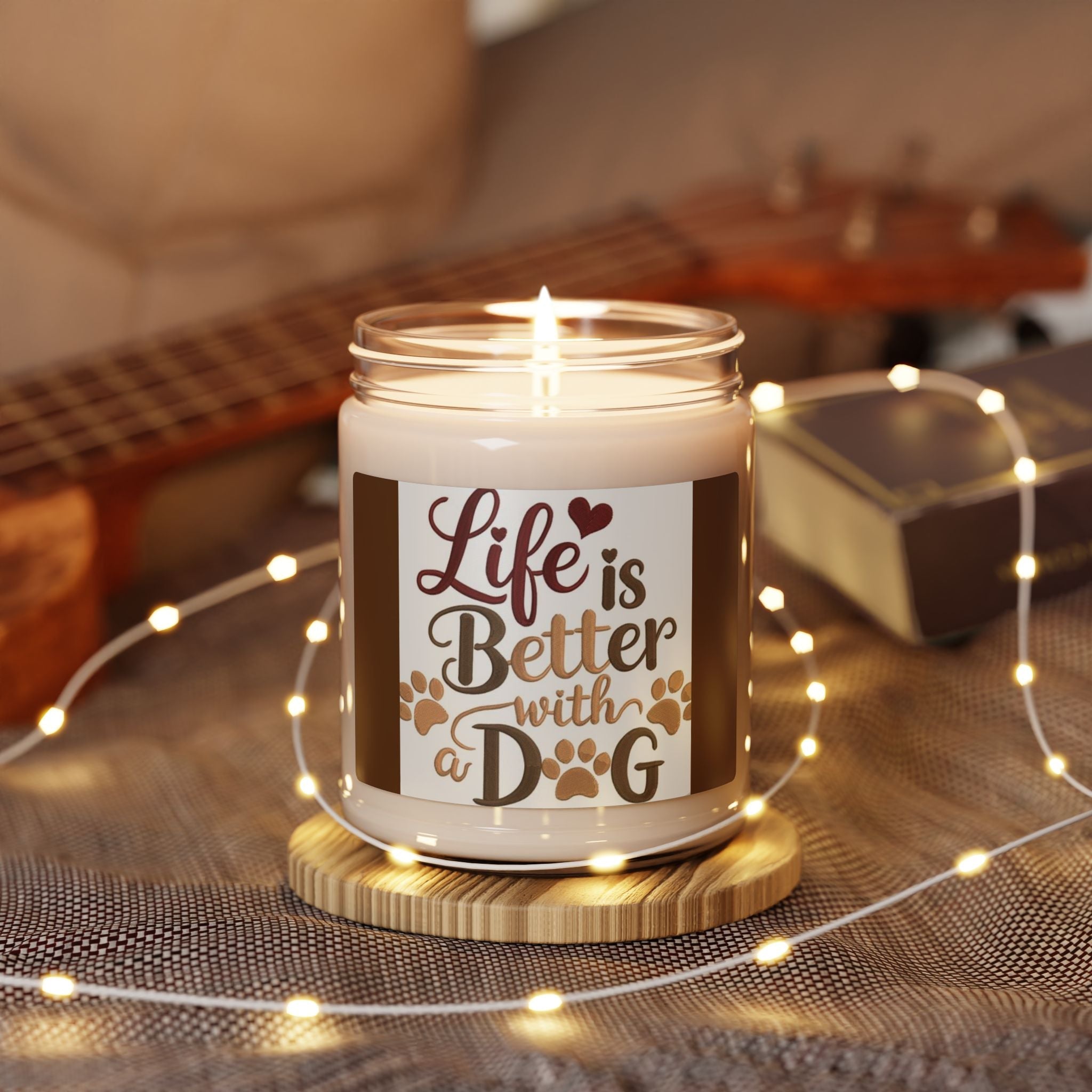Scented Soy Candle, 9oz, Life is better with a dog - Simply Glow Ohio
