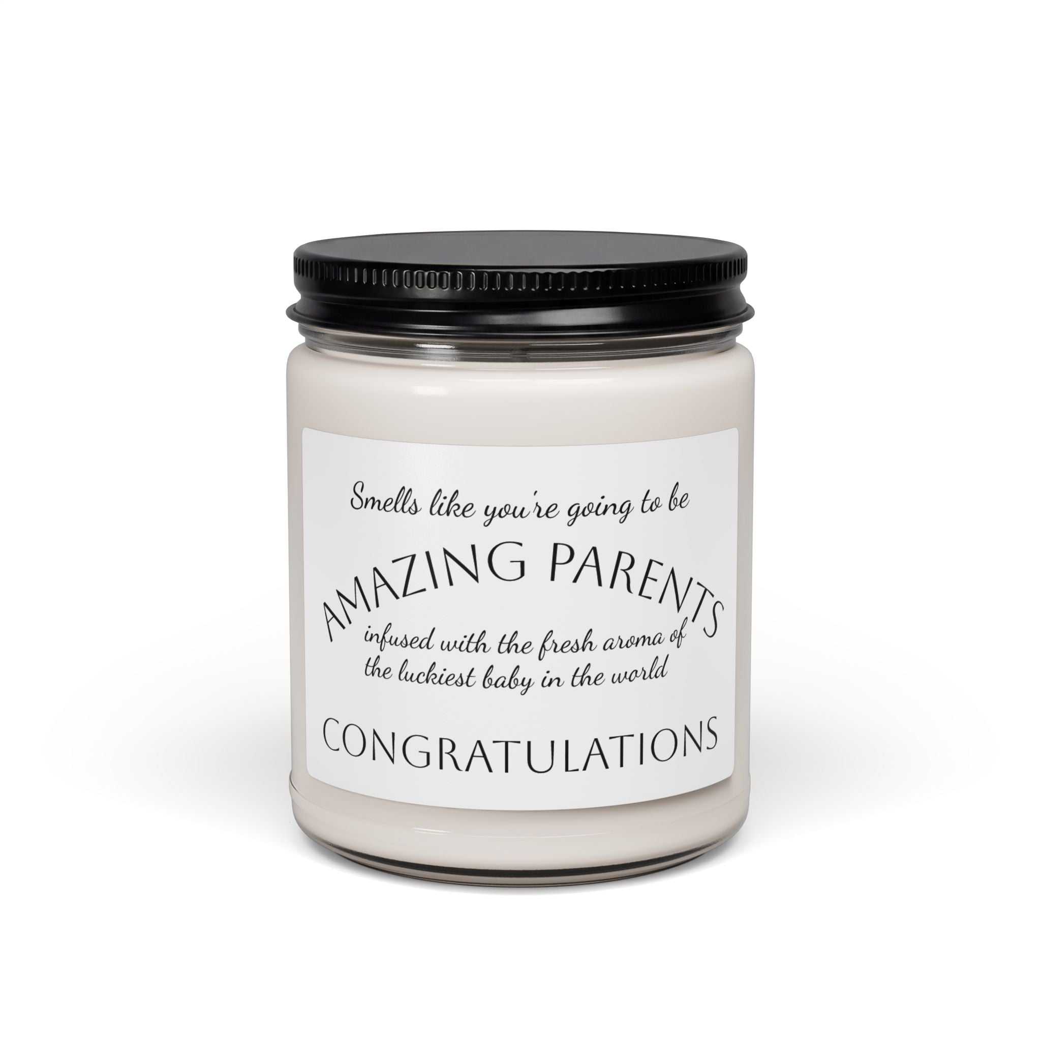 Congratulations New Parents Soy Candle — 'Amazing Parents' 9oz Scented Jar - Simply Glow Ohio
