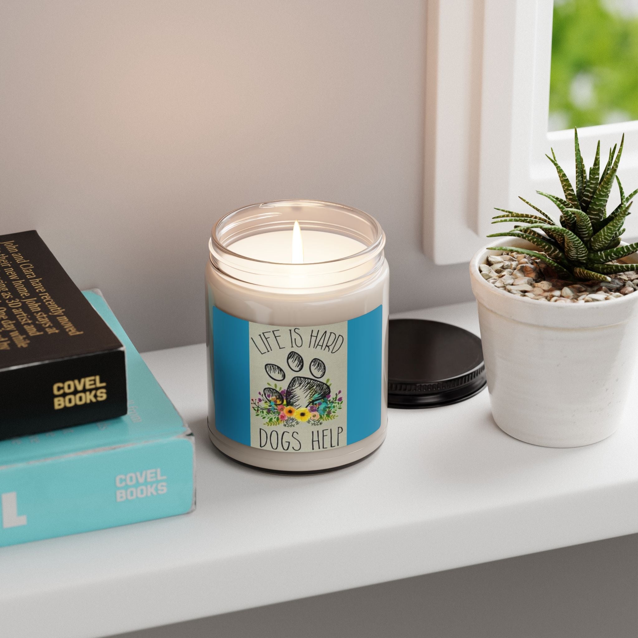Scented Soy Candle, 9oz, Life is hard, dogs help - Simply Glow Ohio