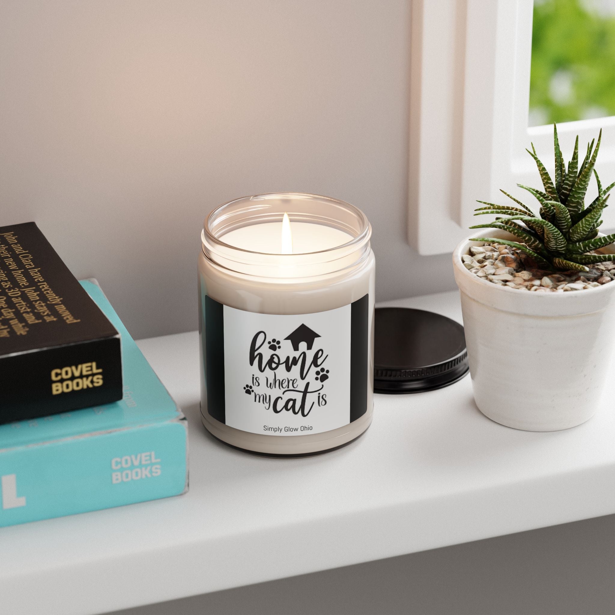 Scented Soy Candle, 9oz, Home is where my Cat is - Simply Glow Ohio