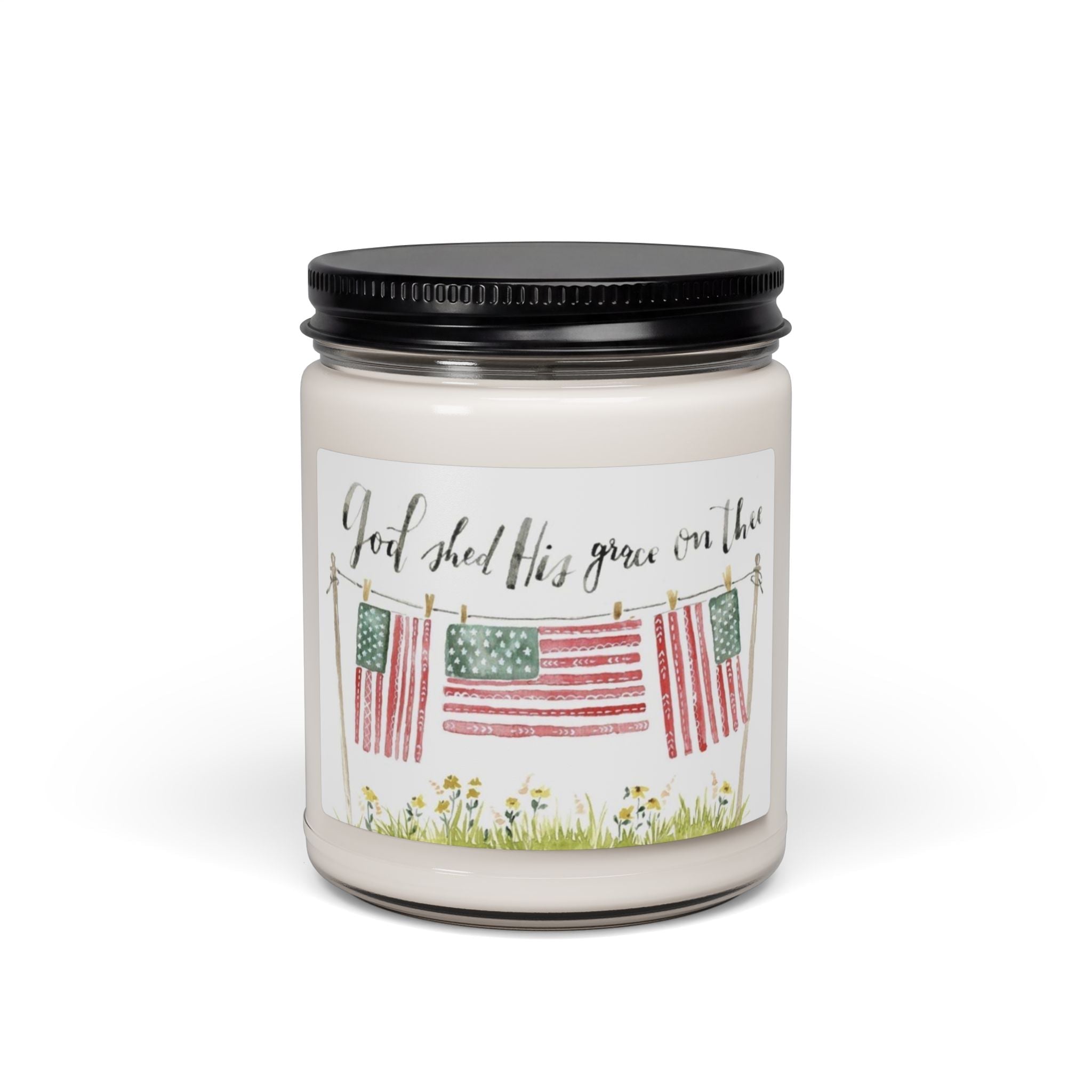 Scented Soy Candle, 9oz, God shed his grace on thee, military, July 4th - Simply Glow Ohio