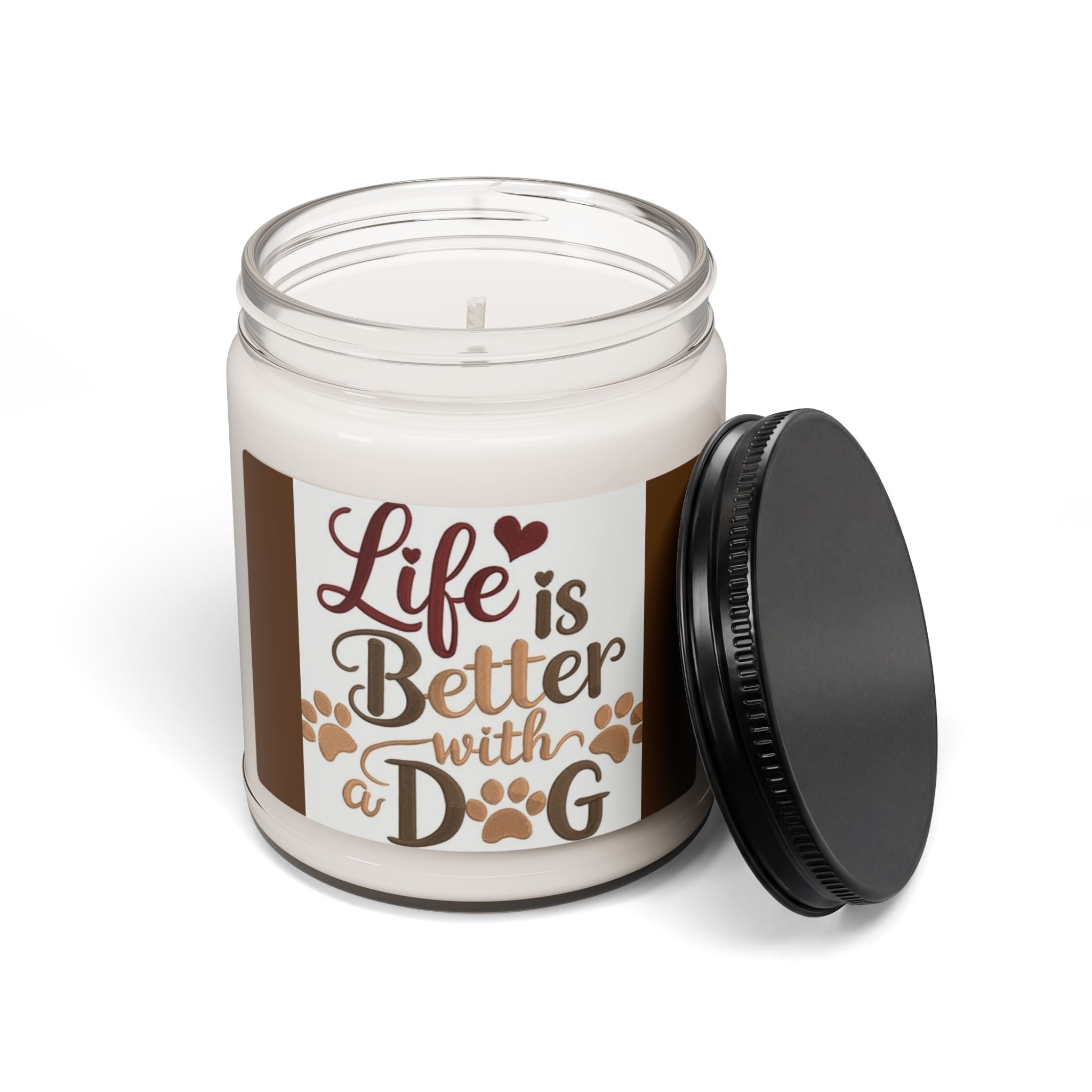 Scented Soy Candle, 9oz, Life is better with a dog - Simply Glow Ohio