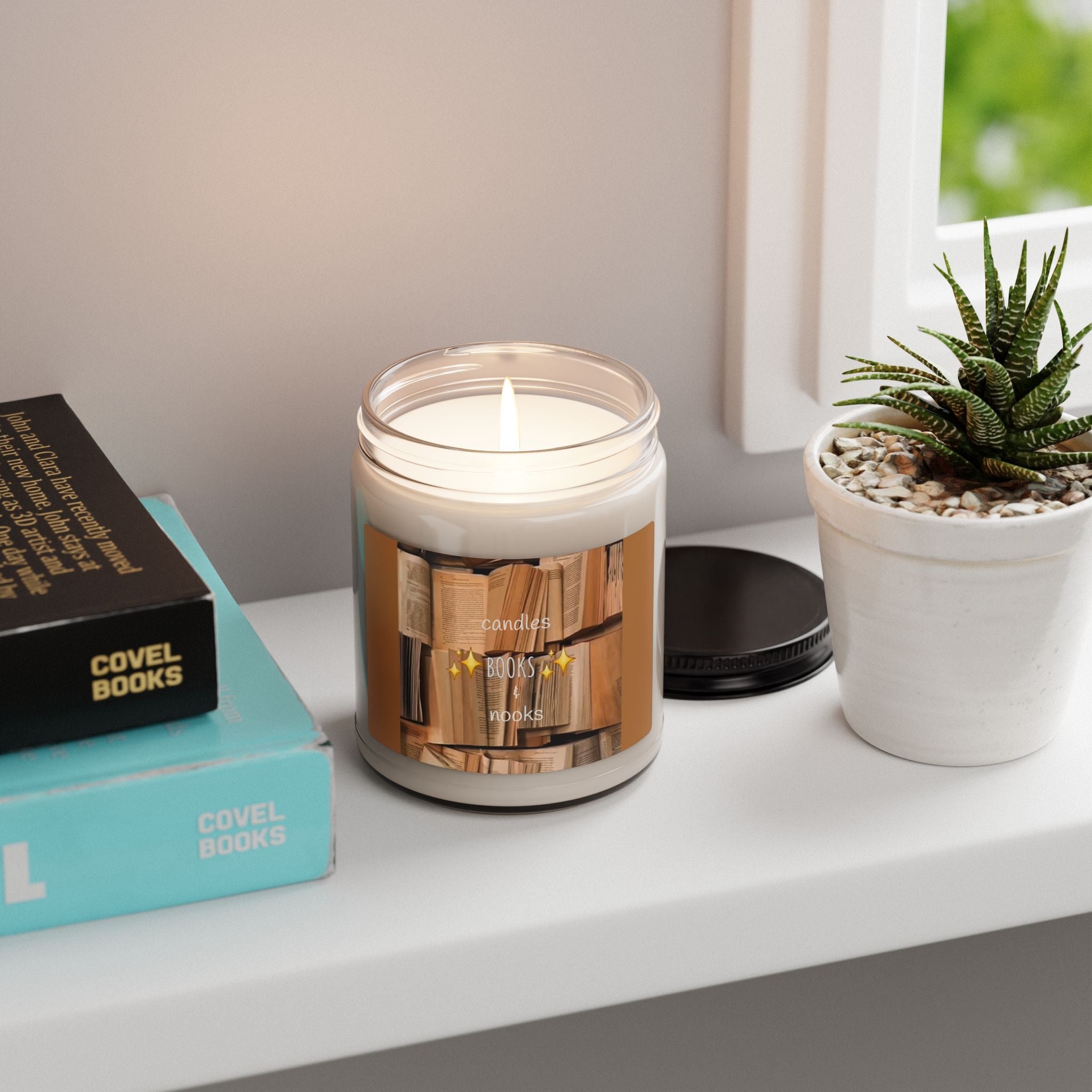 Bookshelf Aesthetic Candle Scented Soy Candle | 9oz Book Lover Home Decor - Simply Glow Ohio