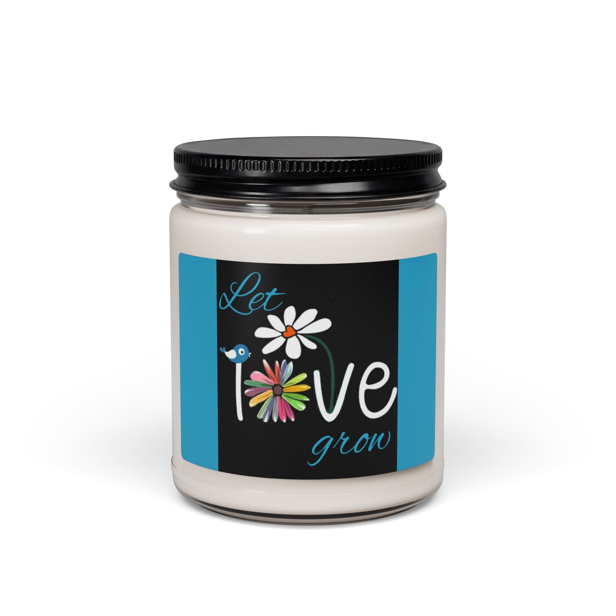 Scented Soy Candle, 9oz, Let love grow, inspirational, garden design - Simply Glow Ohio
