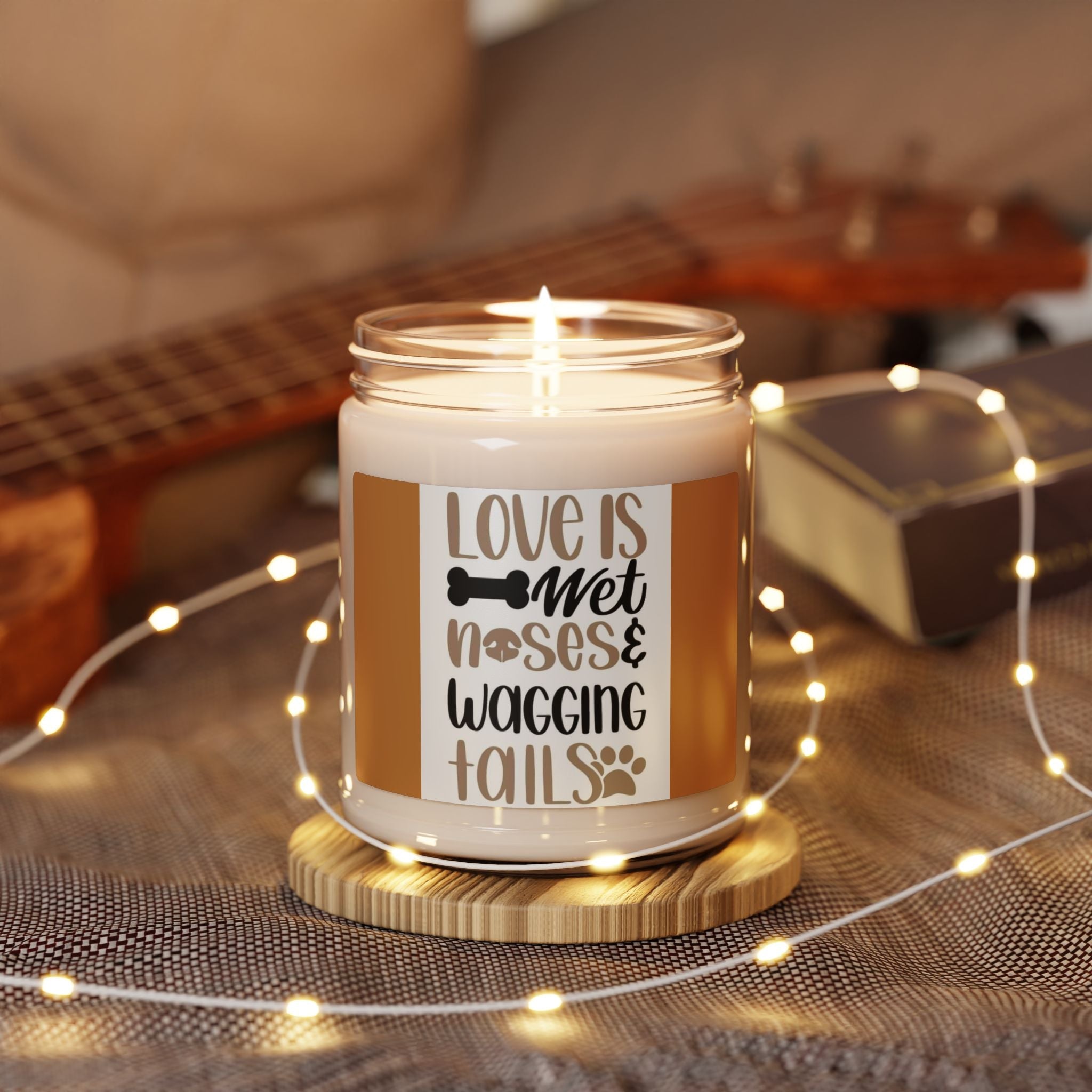 Scented Soy Candle, 9oz, Love is wet noses & wagging tails, Dog lovers - Simply Glow Ohio